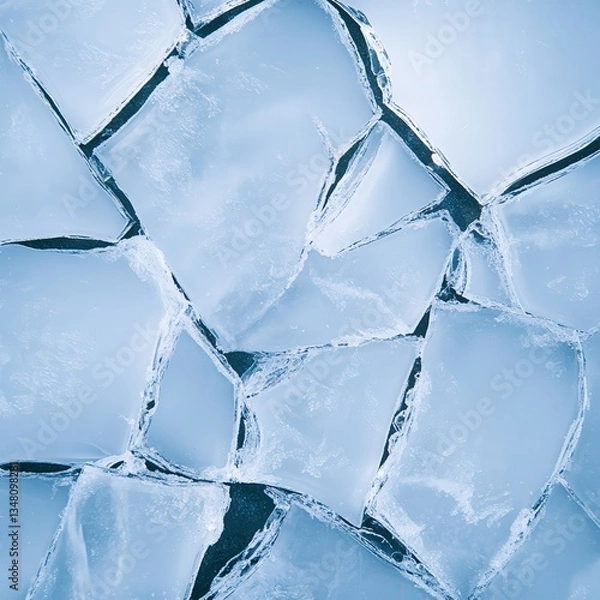 Obraz Shattered Ice, Frozen Texture