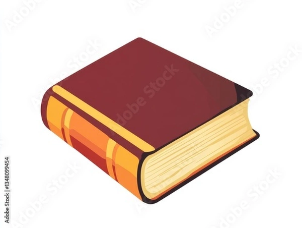 Fototapeta Book illustration, flat design, isolated on white