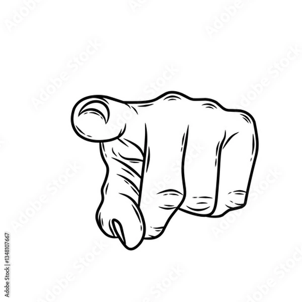 Fototapeta vector hand with a pose pointing forward