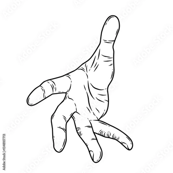 Fototapeta vector hand pose open with the intention of grabbing