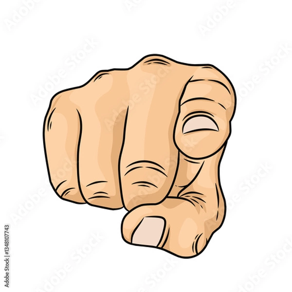 Fototapeta vector hand with a pose pointing forward