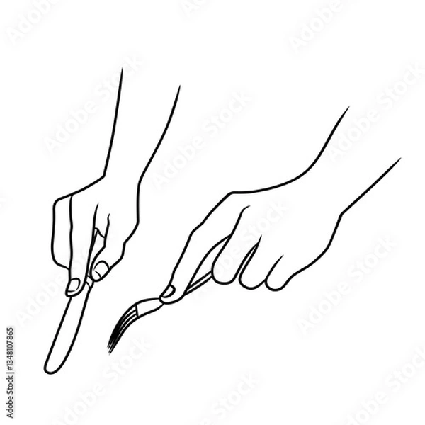 Fototapeta vector of hands holding a knife and fork