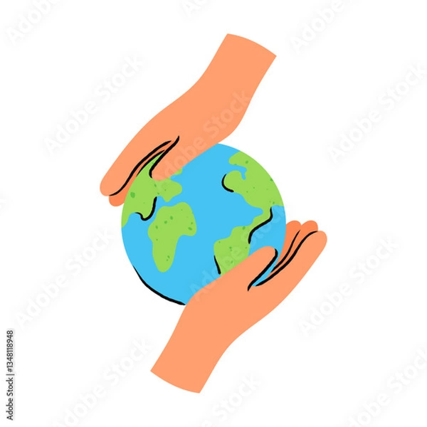Obraz Earth Day Hands Globe Environmental Protection_02