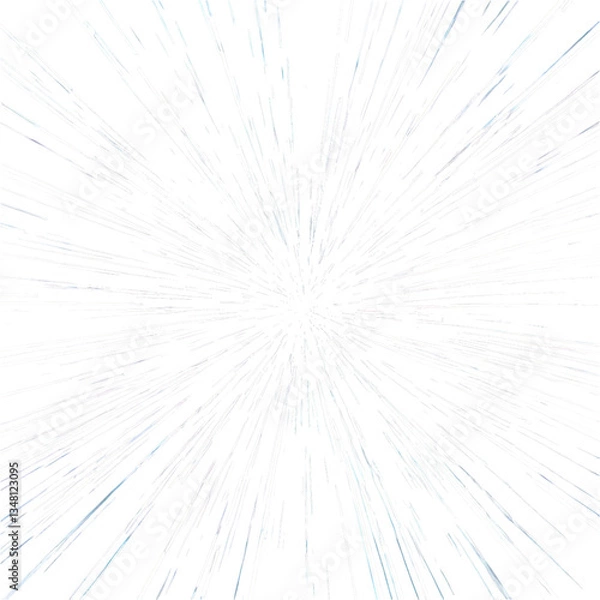 Fototapeta Space Light Speed Effect - Dynamic Starfield Warp Background for Sci-Fi Movies, Games and Digital Art Projects - White Hyperspace Jump Overlay