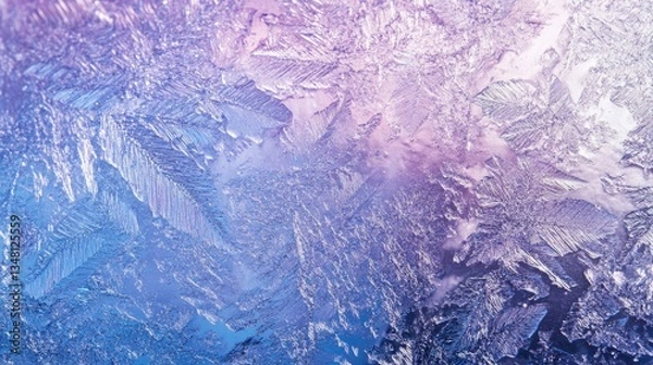 Obraz Frozen Windowpane: Purple Frost Pattern.