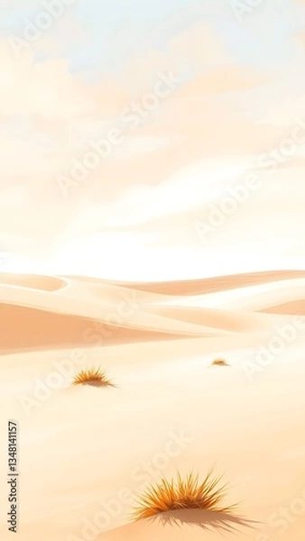 Fototapeta Serene Desert Dunes at Sunrise