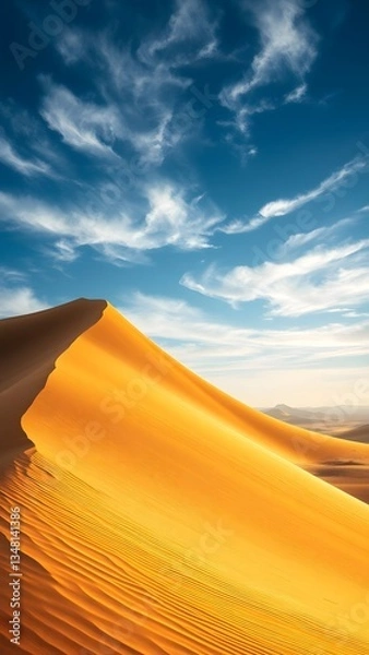 Fototapeta Serene Desert Dunes Under Blue Sky