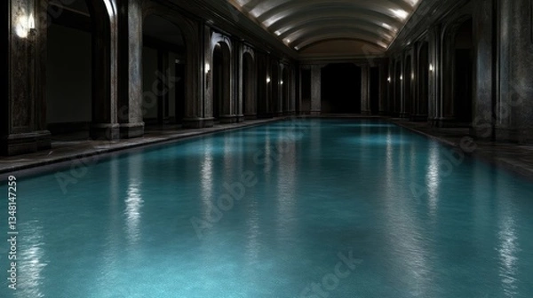 Fototapeta Luxurious indoor pool in a grand hall