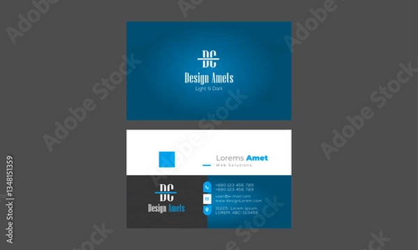 Fototapeta Business card design template, Clean professional business card template, visiting card, business card template.

