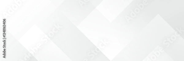 Obraz Abstract white Geometric banner design background.
