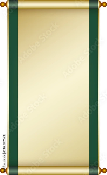 Obraz Ancient Chinese Traditional Scroll, Elegant Oriental Banner with Classic Patterns, suitable for various Oriental and Chinese-style designs, as well as festivals and celebrations.