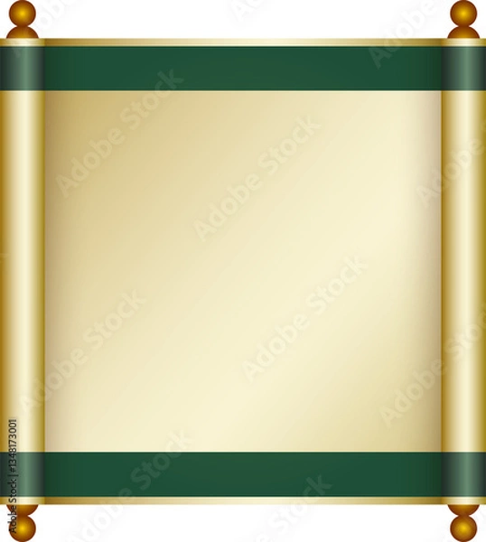 Obraz Ancient Chinese Traditional Scroll, Elegant Oriental Banner with Classic Patterns, suitable for various Oriental and Chinese-style designs, as well as festivals and celebrations.