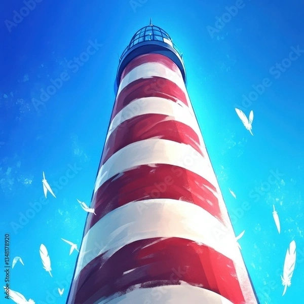 Obraz Lighthouse Under a Blue Sky