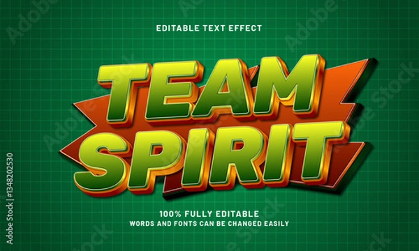 Fototapeta team spirit editable text effect with a sport and team text style