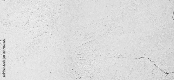 Fototapeta Rough white concrete wall with cracks and plaster texture. Perfect for backgrounds, construction, and architectural designs.