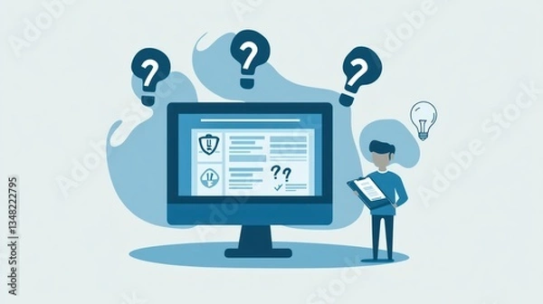 Obraz Person reviewing online security questionnaire