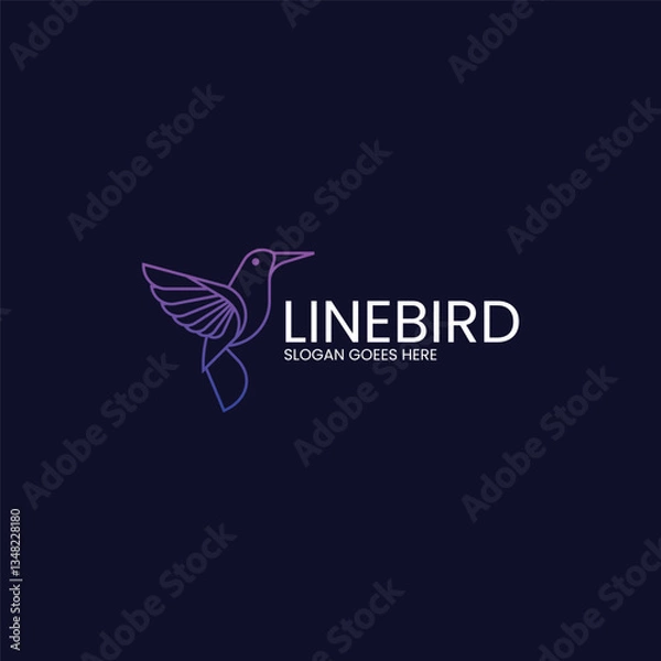 Obraz Line Bird Gradient Line Art Logo