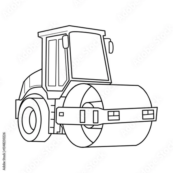 Obraz Detailed illustration of a construction roller, ideal for use in construction and building related promotional materials.