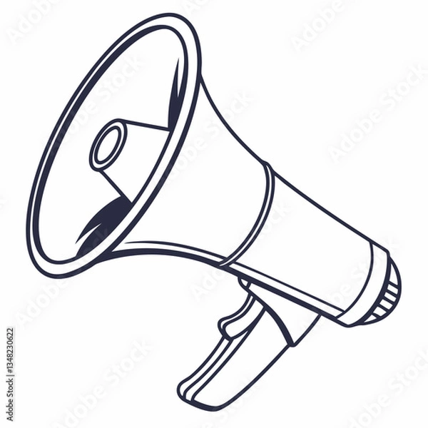 Fototapeta Detailed Vector Illustration of a Megaphone Showcasing the Design and Functionality of This Essential Communication Tool Generative AI