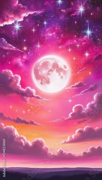 Obraz night sky with clouds