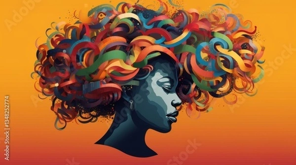 Fototapeta Vibrant Hues: A Colorful Portrait of Female Empowerment and Artistic Expression