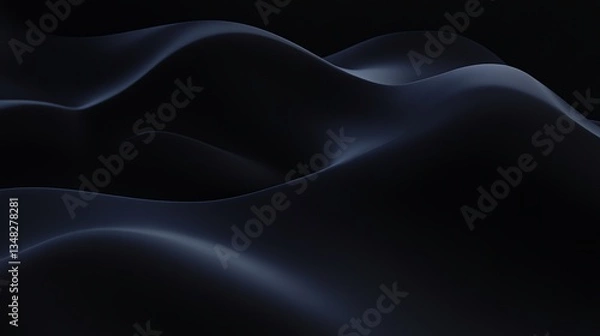 Obraz Abstract Dark Waves Background with Smooth Silk Like Texture