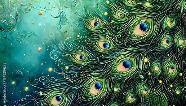 Fototapeta peacock feather background