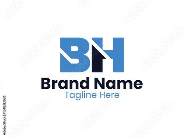 Fototapeta Creative modern initial letter BH logo vector