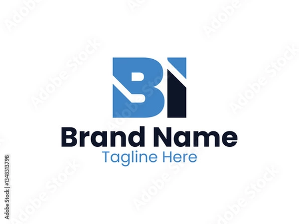 Fototapeta Creative modern initial letter BI logo vector
