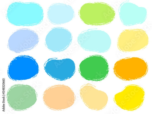 Obraz 夏色ポップな流体フレーム吹き出しセット