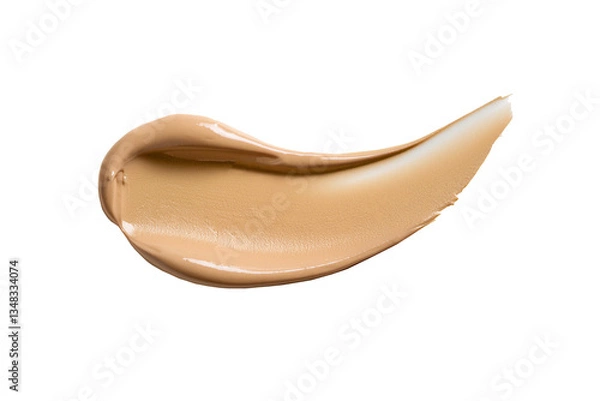 Fototapeta Isolated liquid foundation and smudge smear on white background.