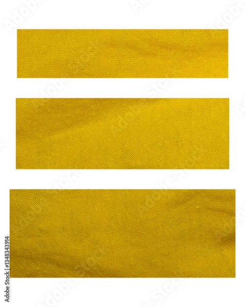 Obraz Yellow Fabric Texture in Long Stripes Cutout on Transparent Background