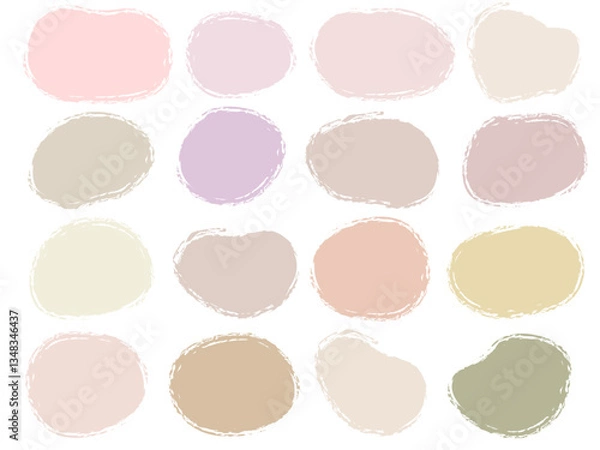 Obraz 淡いパステルカラーの手描きペイント風フレーム吹き出しセット