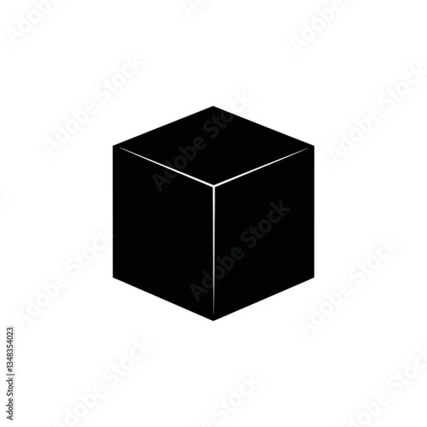 Fototapeta Box icon. Simple black box icon on white background