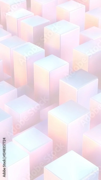 Obraz Delicate Pastel Geometric Structures: A Modern Architectural Design