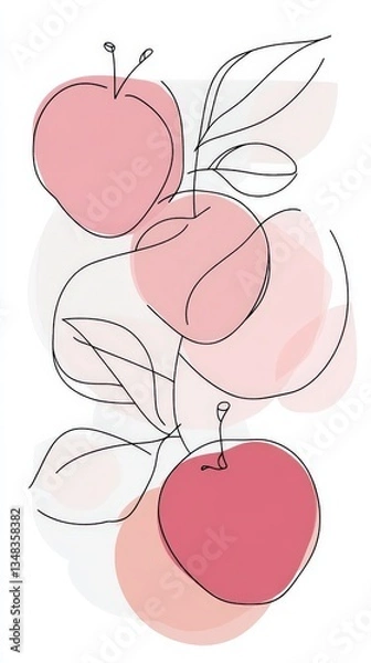 Obraz Elegant Abstract Apples: A Delicate Floral Design
