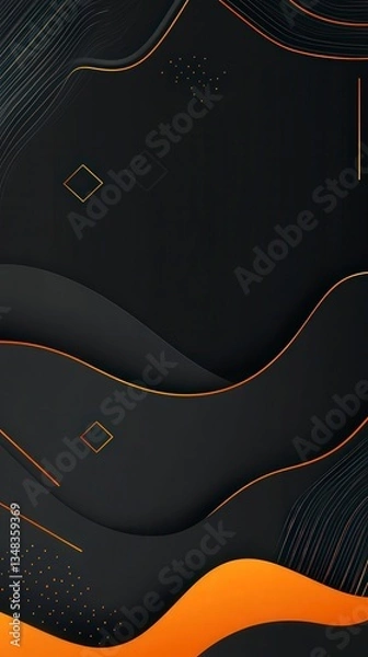 Obraz Stunning Abstract Graphic Design with Black and Orange Hues