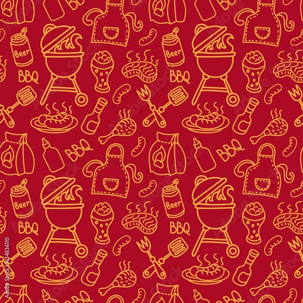 Fototapeta  seamless barbecue pattern