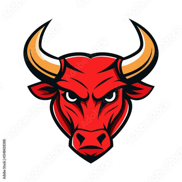 Fototapeta Bull mascot vector logo illustration