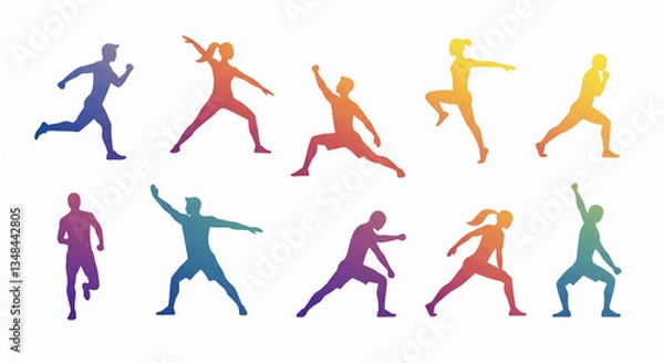 Fototapeta Dynamic Silhouette of Runners in Motion – Sports and Fitness Concept