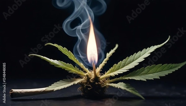 Fototapeta Burning Cannabis: A Striking Visual Metaphor