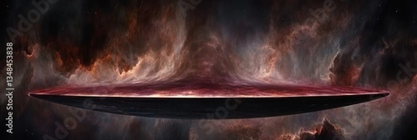 Obraz Alien spacecraft in a nebula