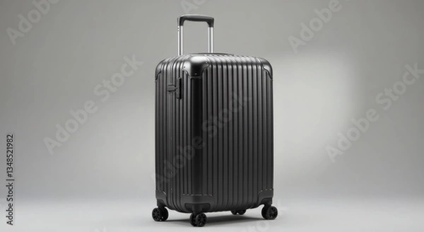 Fototapeta A modern, hard-shell suitcase with a sleek metallic finish.
