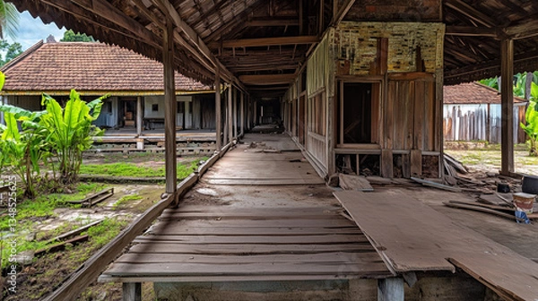 Fototapeta 朽ち果てた家屋の静寂