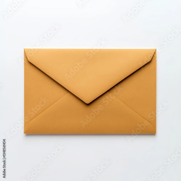 Obraz Stylish Brown Envelope on White Background for Creative Projects