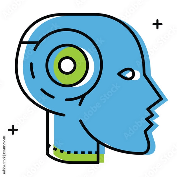 Obraz Intelligent Machines Advanced AI Automation Vector icon Design