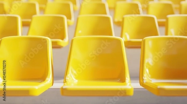 Obraz Empty Yellow Stadium Seats (1)