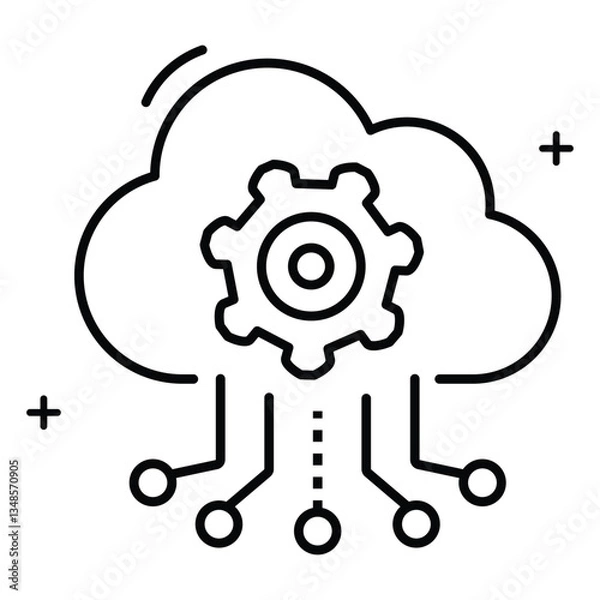 Obraz REST API and Software Integration Vector icon design with Editable Stroke