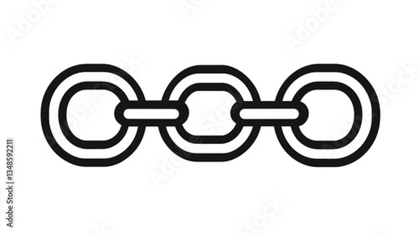 Fototapeta Outline chain link icon on white background with copy space