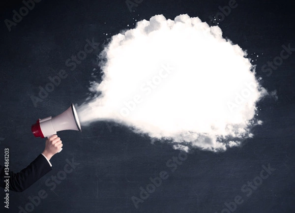 Obraz Megaphone with plain message cloud